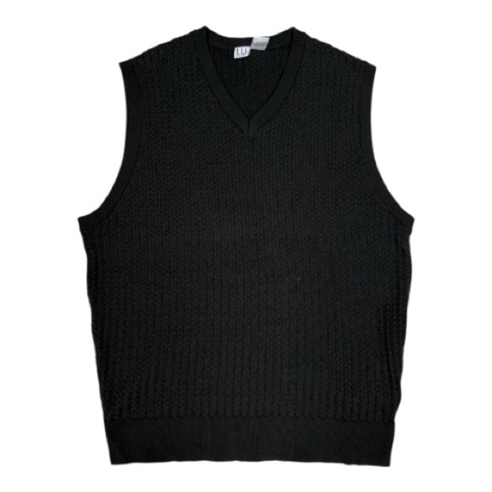 Men's V-Neck Black Sweater Vest